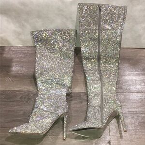 Steve Madden Rhinestone Sparkle Heel Boots